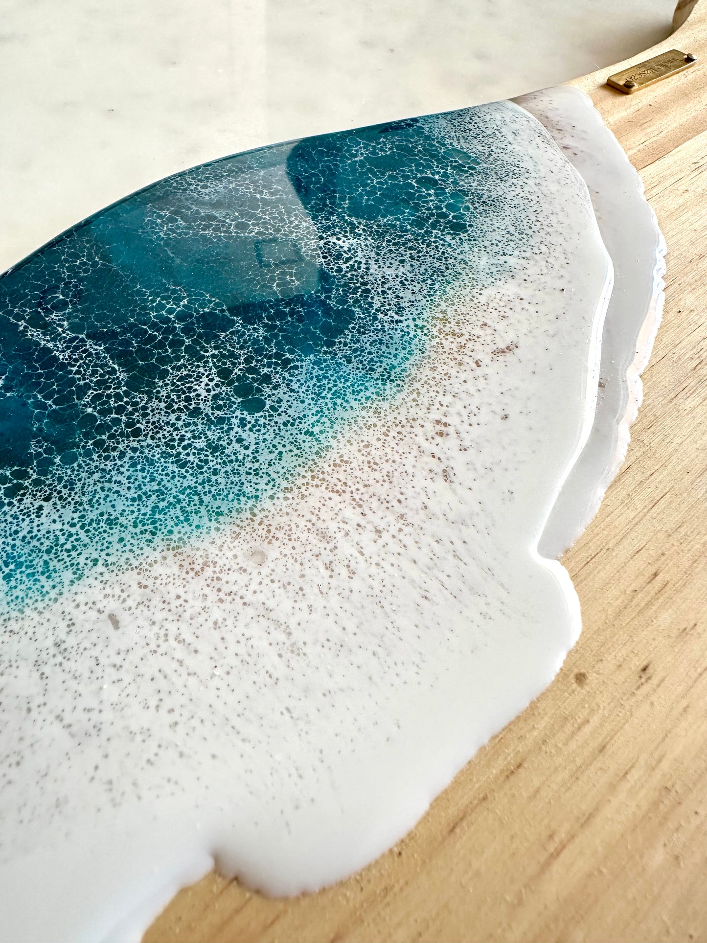 Ocean Resin Art Pizza Board