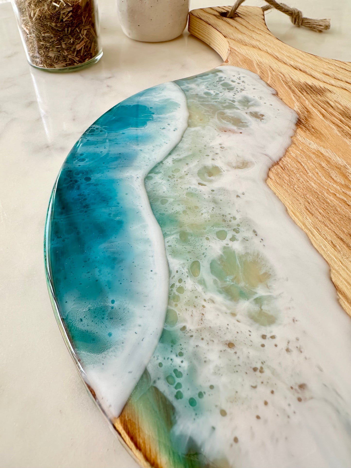 Ocean Resin Art Round Board